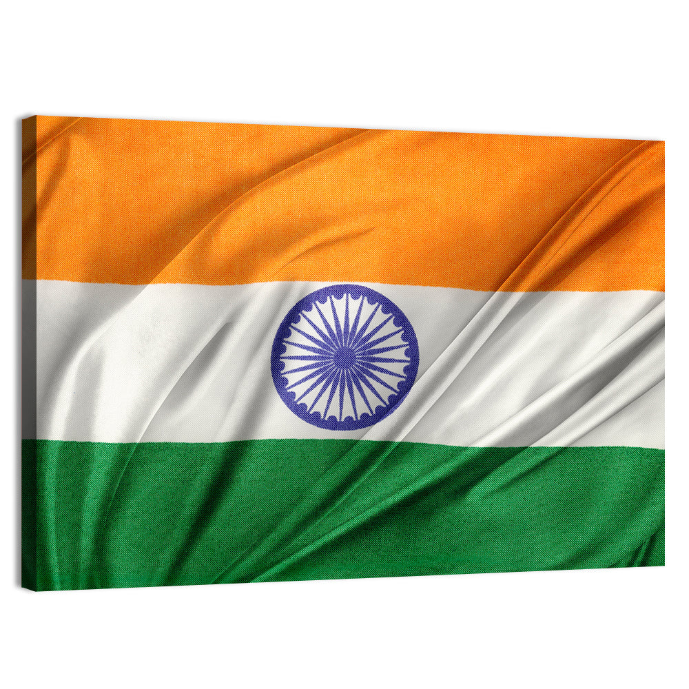 Indian Tricolor with Ashoka Chakra Wall Art, canvas print, landscape