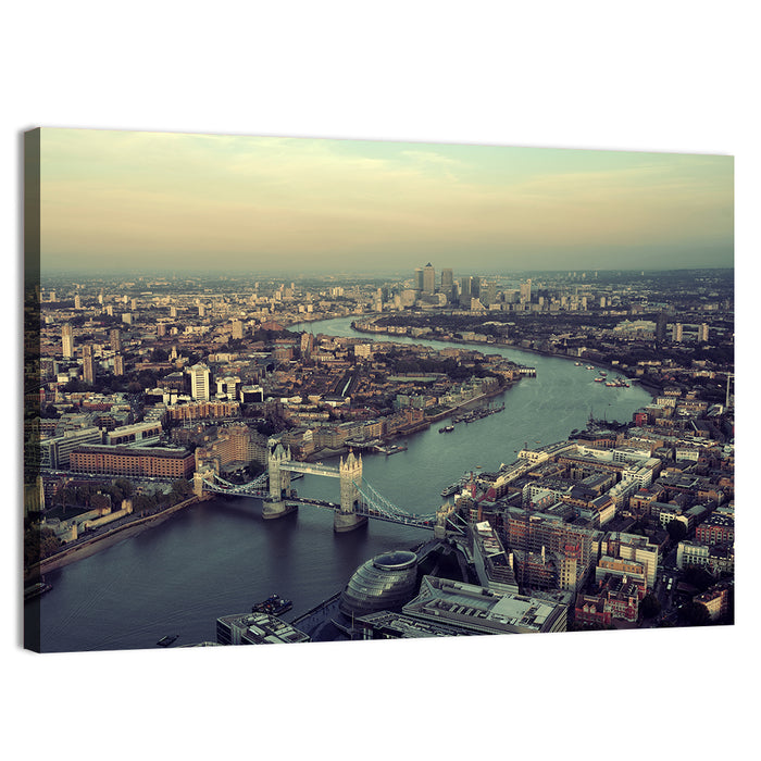 Aerial View of Tower Bridge Wall Art as a canvas print