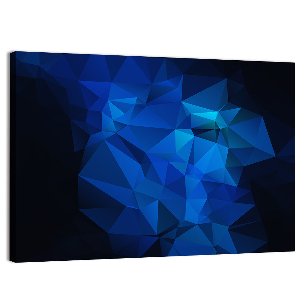Blue Gradient Geometric Cluster Wall Art, canvas print, landscape