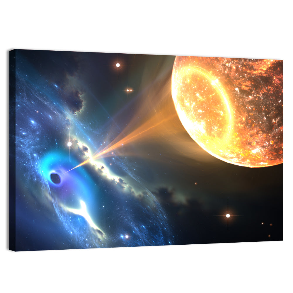 Black Hole With Orbiting Companion Star Wall Art
