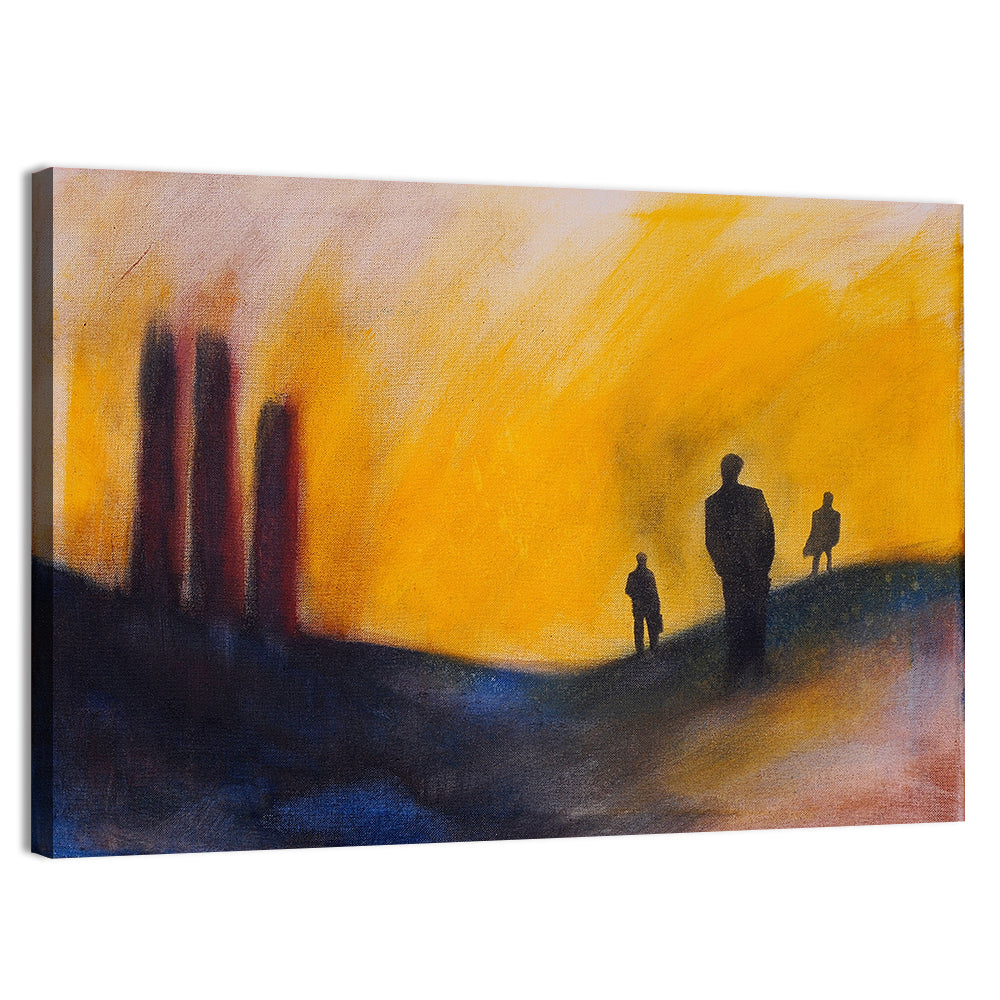 Surreal Hilly Silhouettes Wall Art, canvas print, landscape