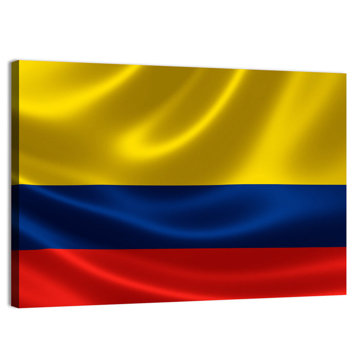Colombian Flag with Rippling Texture Wall Art as a canvas print