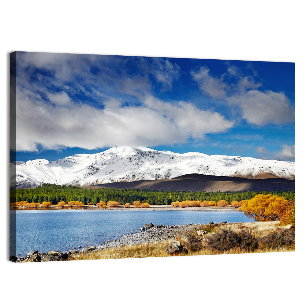 Lake Tekapo Autumn View Wall Art, canvas print, landscape