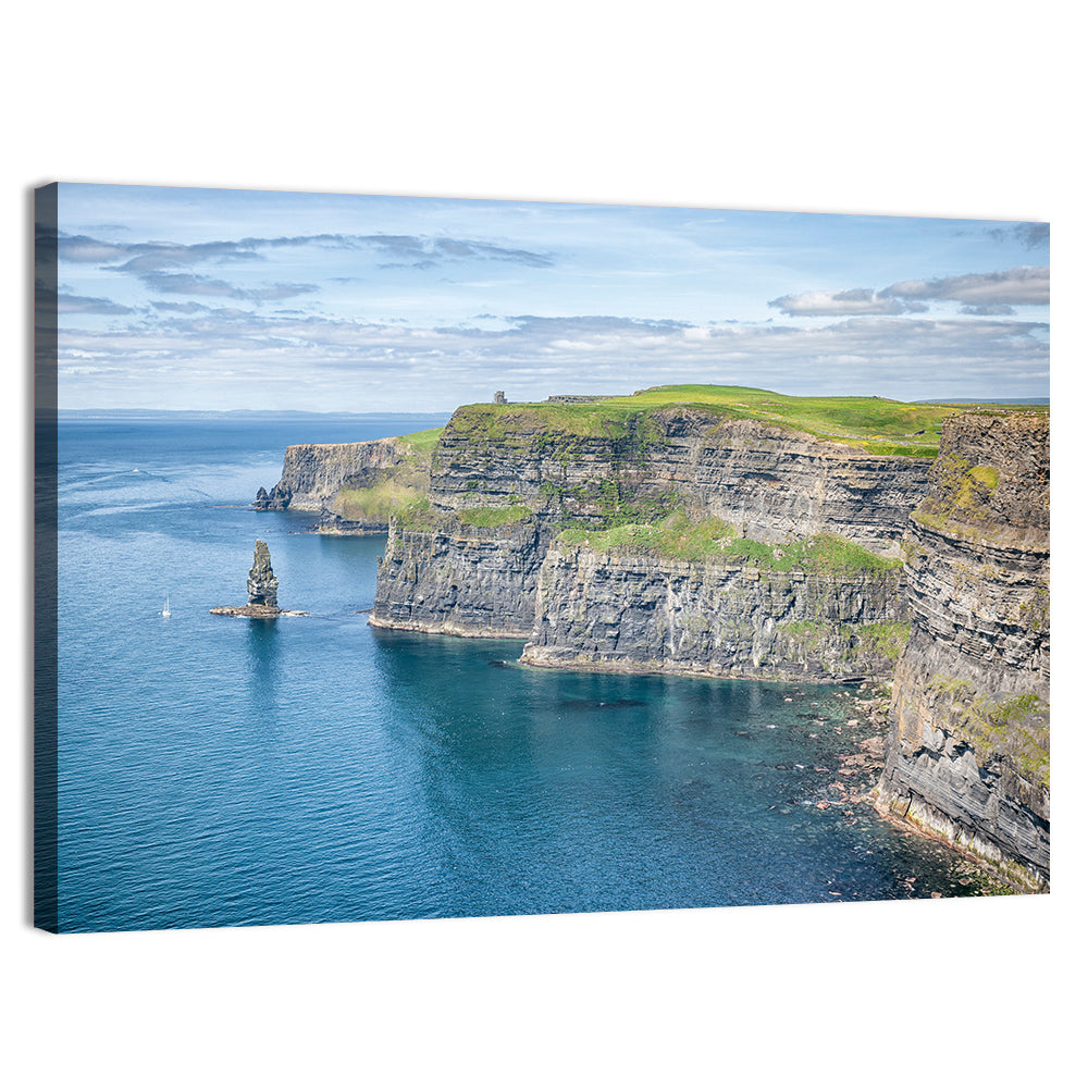 Cliffs of Moher Sea Stack Wall Art, canvas print, landscape