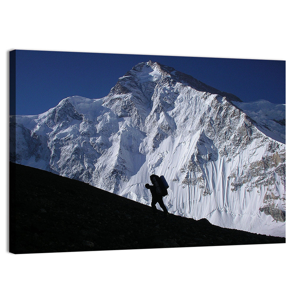 Mountain Climber Silhouette Wall Art, canvas print, landscape