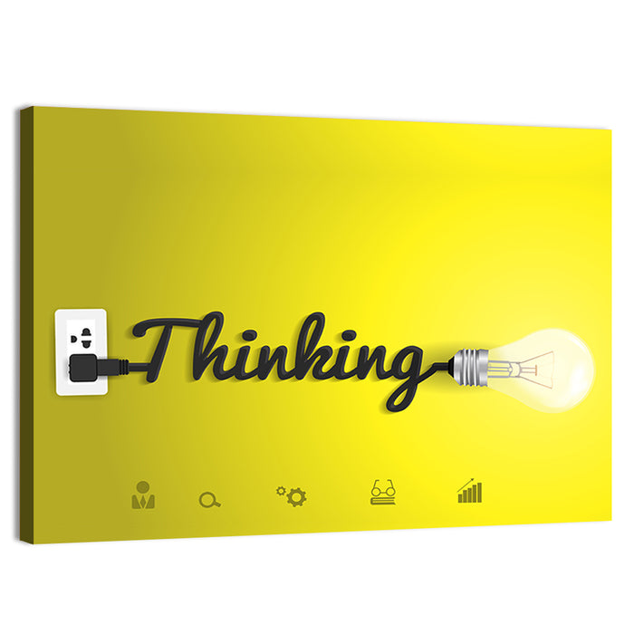 Thinking Cord Typography Wall Art as a canvas print