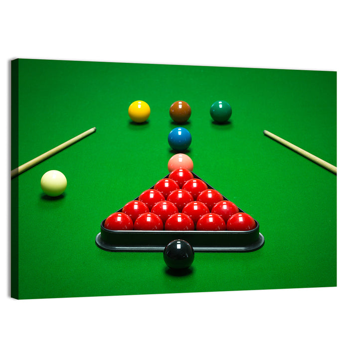 Triangular Snooker Rack Wall Art as a canvas print