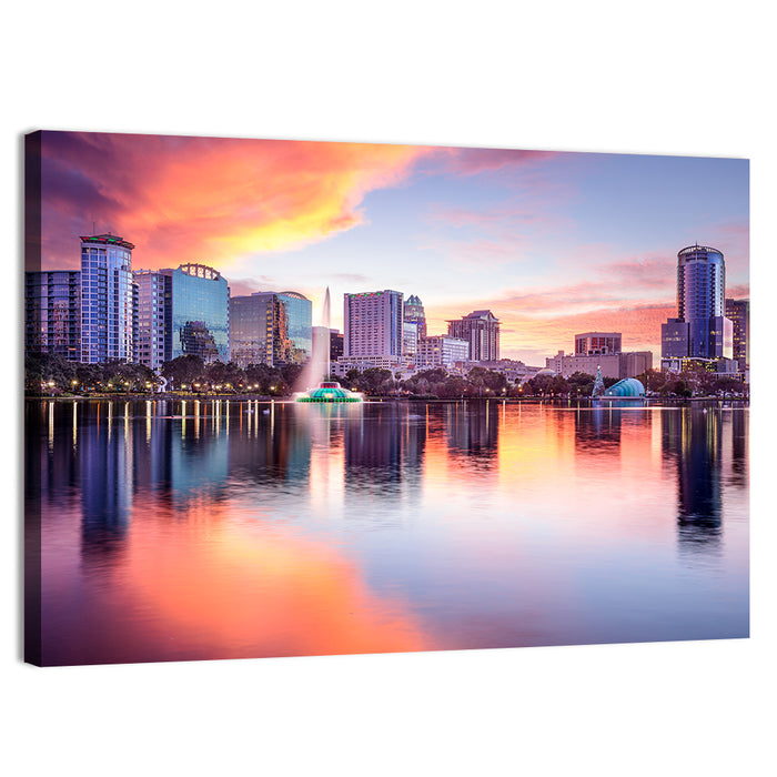 Orlando Downtown Skyline Wall Art as a canvas print