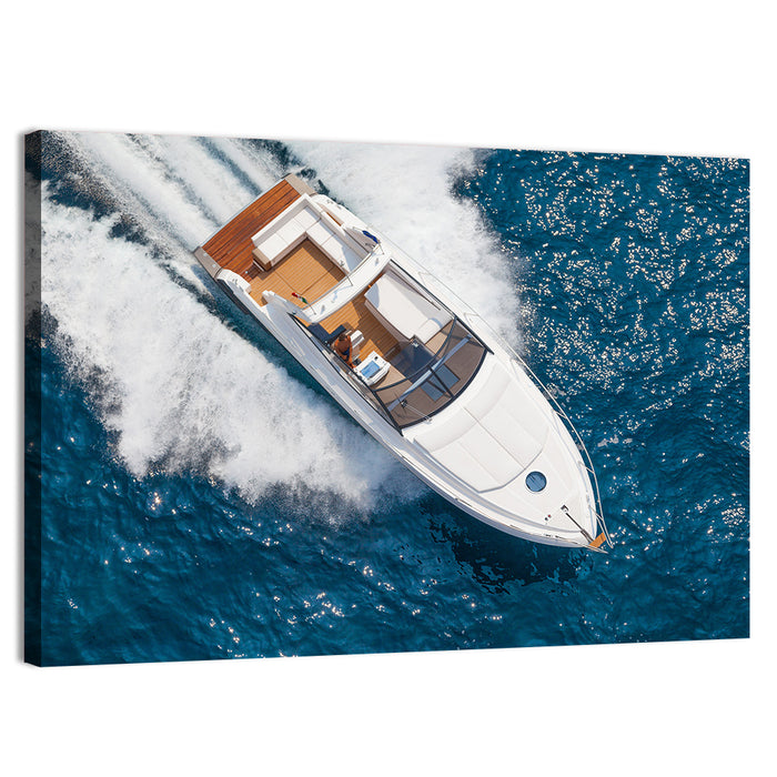 Motor Yacht from Above Wall Art as a canvas print