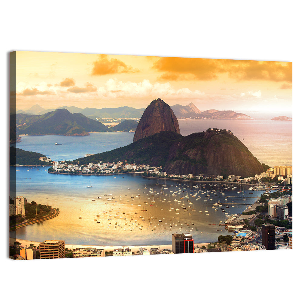 Rio Twilight Over Sugarloaf Mountain Wall Art, canvas print, landscape
