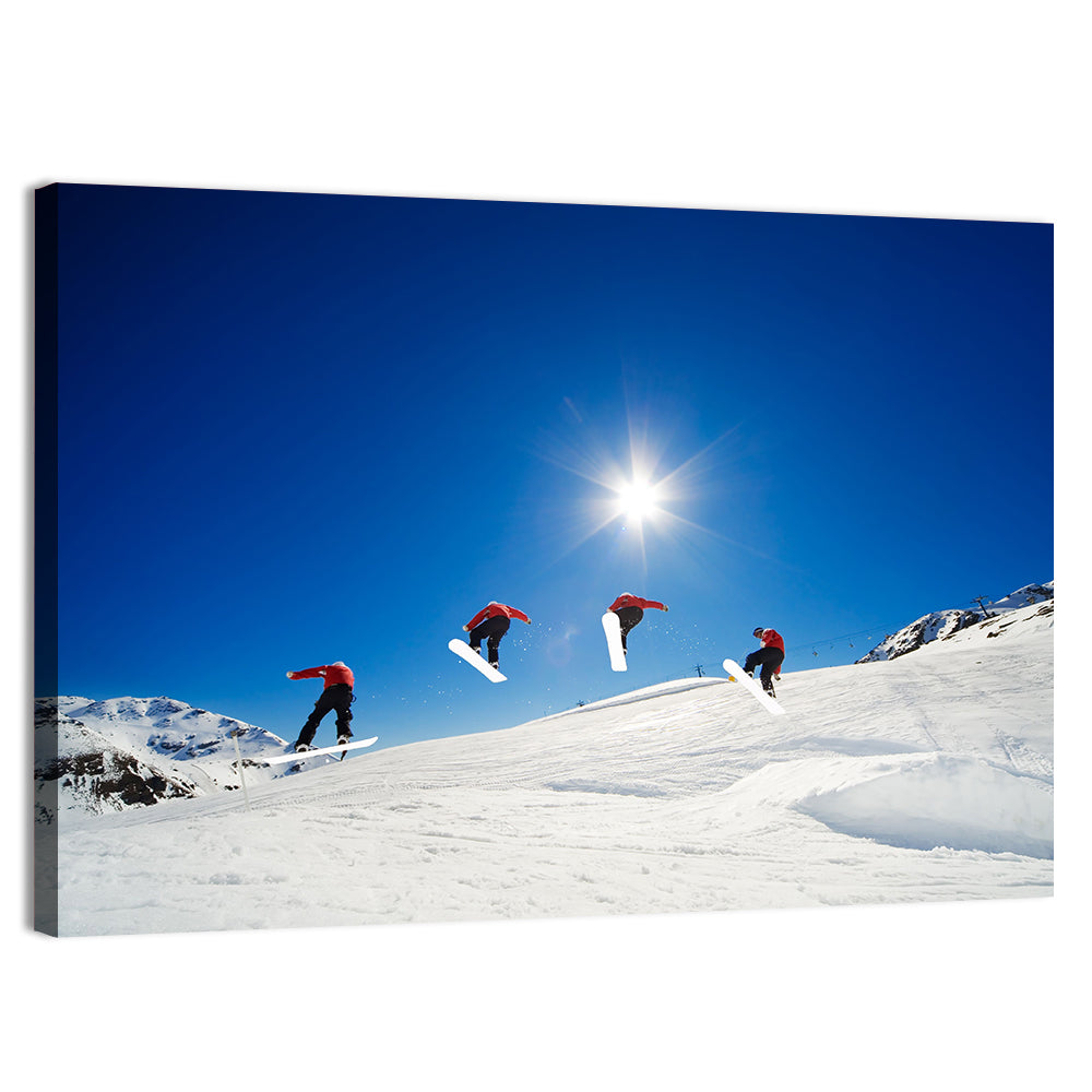 Snowboarder Going Over Jump Wall Art