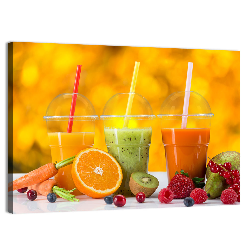 Fresh Juice Trio Wall Art, canvas print, landscape