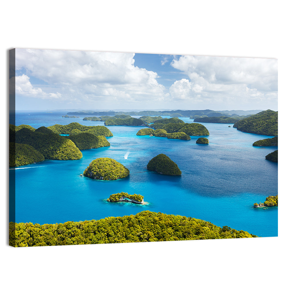 Rock Islands Aerial View Wall Art, canvas print, landscape
