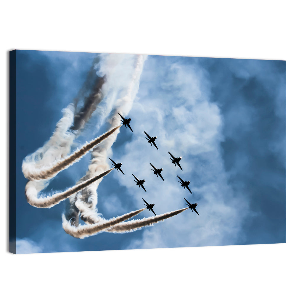 Nine-jet Aerobatic Formation Wall Art, canvas print, landscape