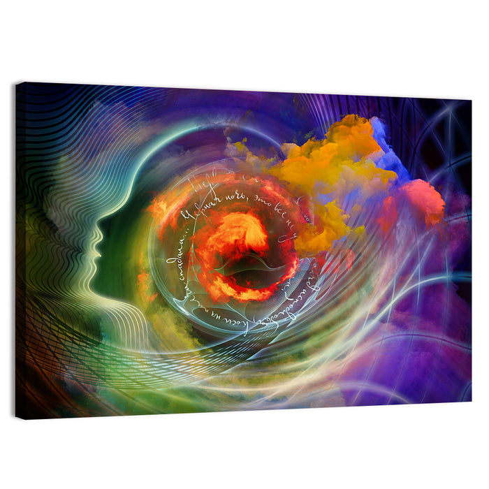Human Profile Nebula Vortex Wall Art as a canvas print