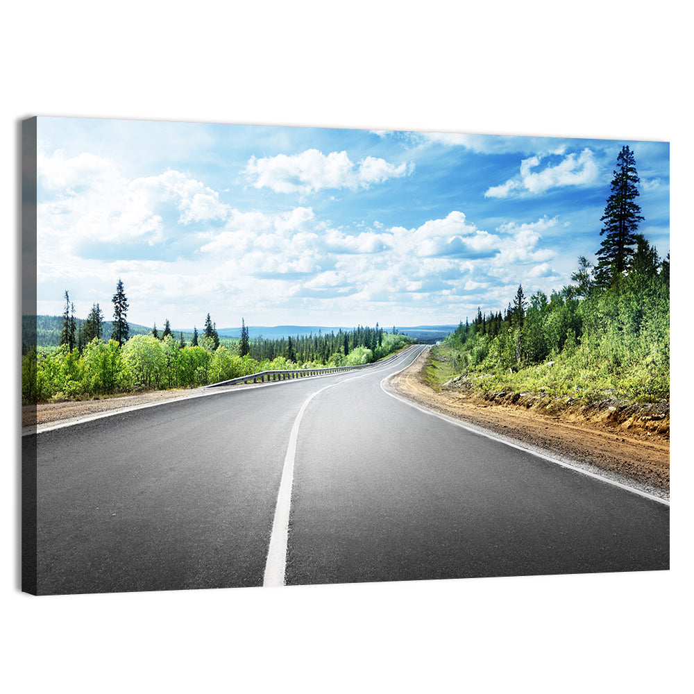 Road to Mountain Horizon Wall Art, canvas print, landscape