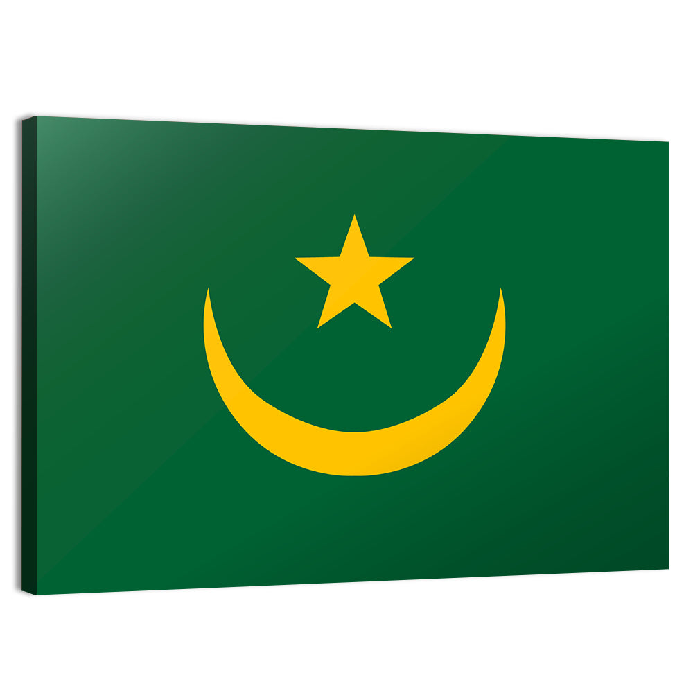 Flag of Mauritania Wall Art, canvas print, landscape