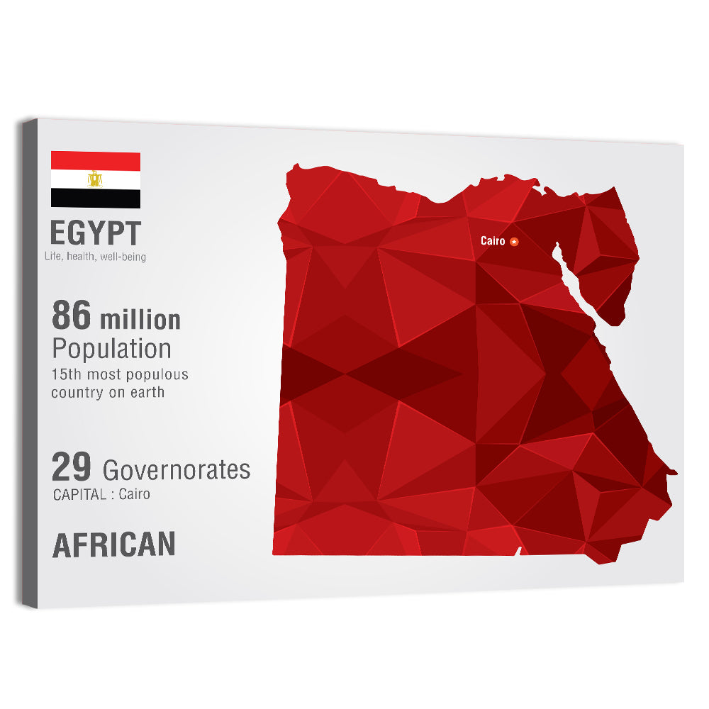 Egypt Geometric Map Wall Art, canvas print, landscape