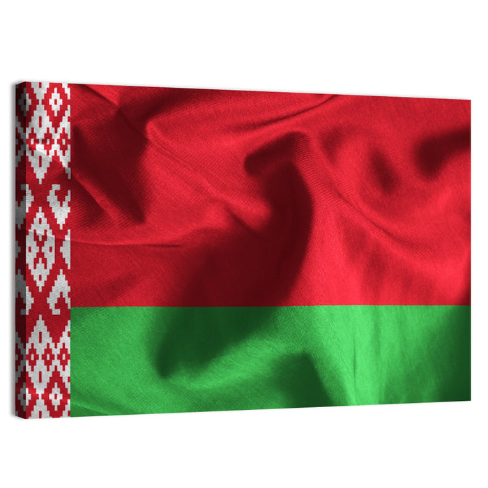 Waving Flag of Belarus Wall Art as a canvas print