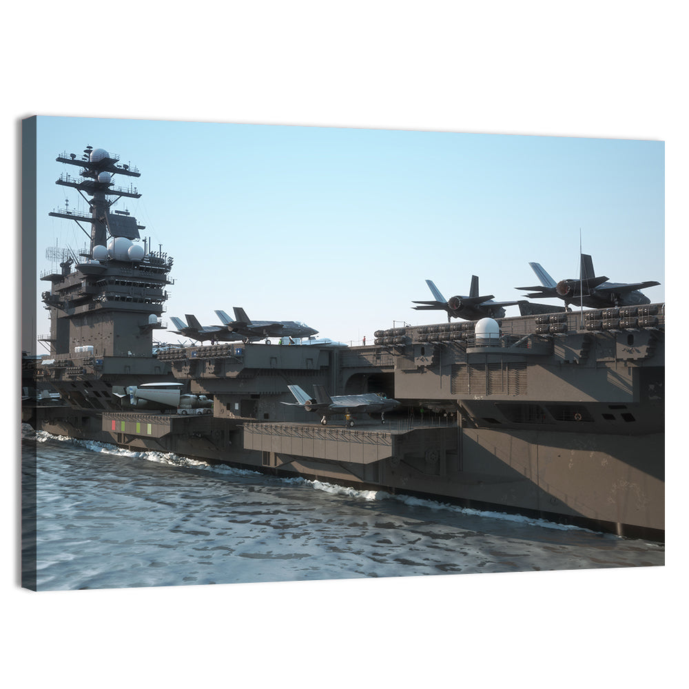 Navy Aircraft Carrier Wall Art, canvas print, landscape