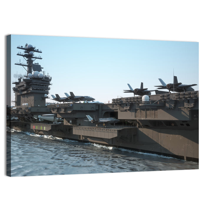Navy Aircraft Carrier Wall Art as a canvas print