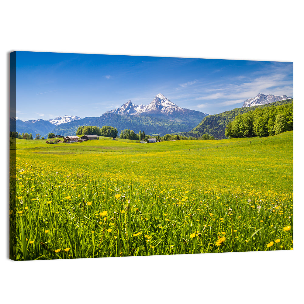Watzmann Mountain Meadow Wall Art, canvas print, landscape