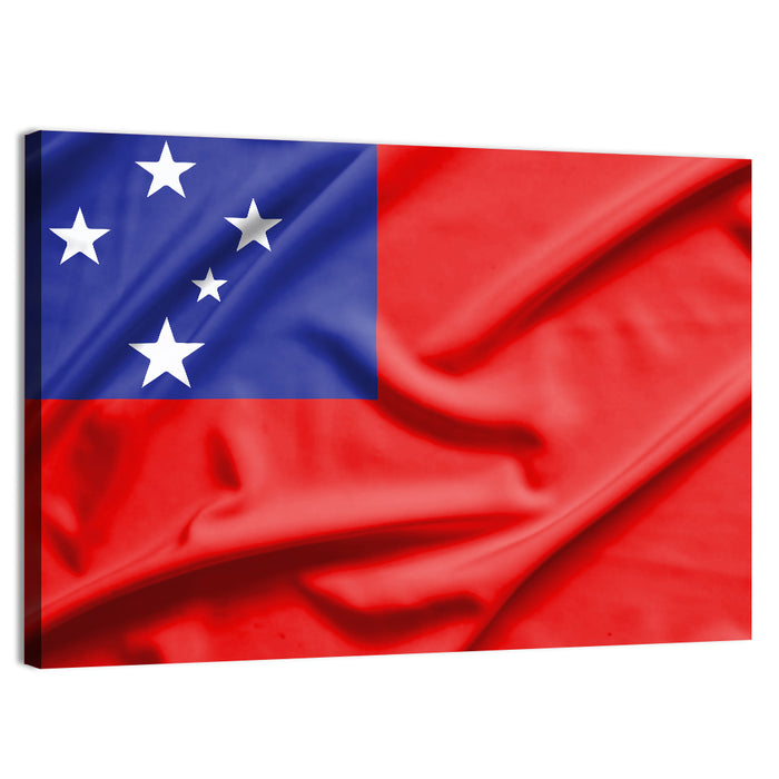 Samoa Flag with Stars Wall Art as a canvas print