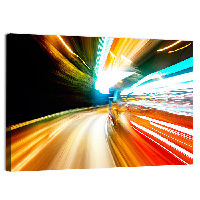 Night Traffic Light Trails Wall Art as a canvas print