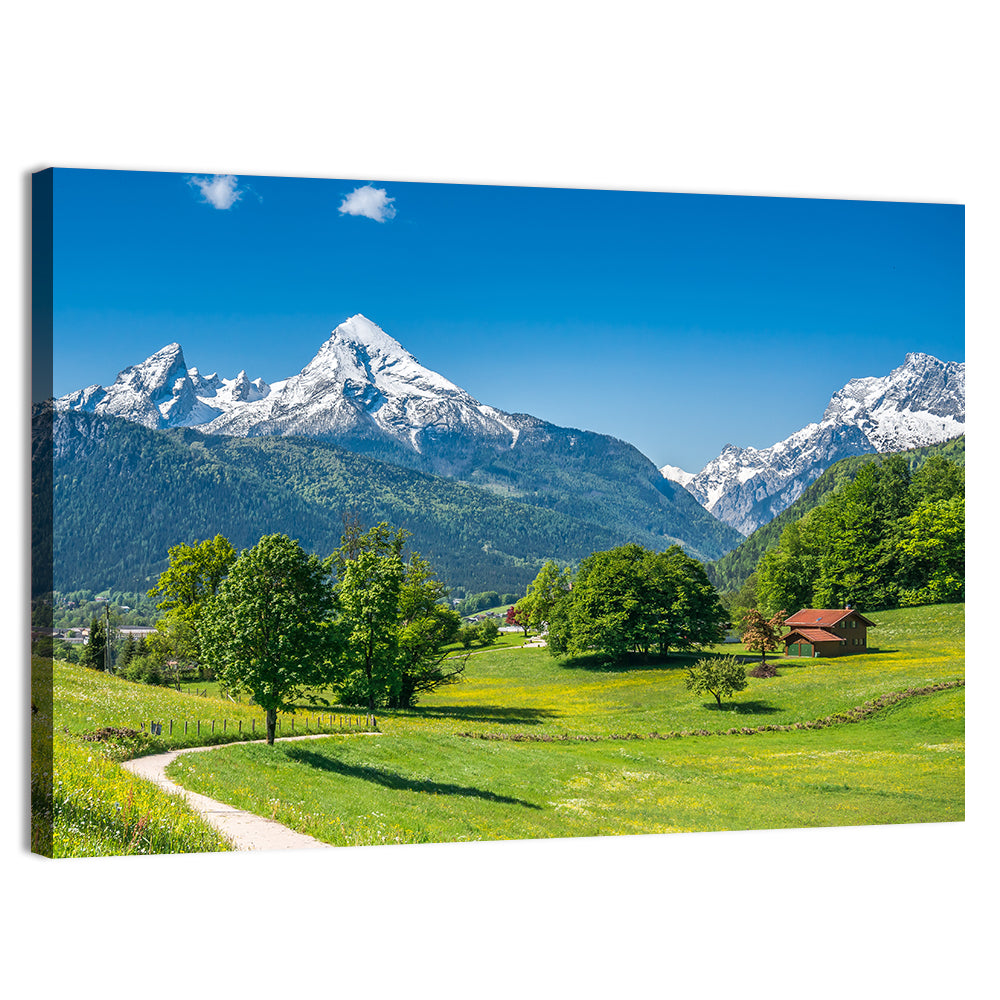 Watzmann Mountain Pastures, Berchtesgaden Wall Art, canvas print, landscape
