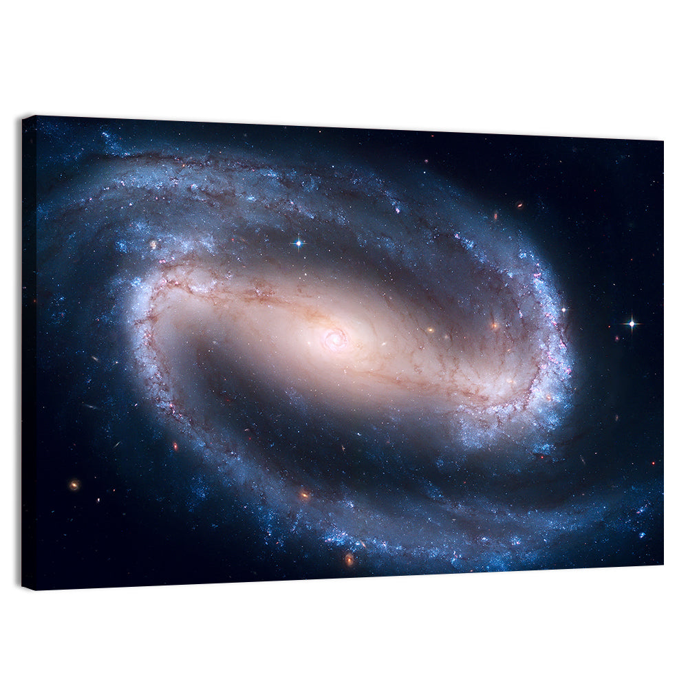 Barred Spiral Galaxy Wall Art, canvas print, landscape
