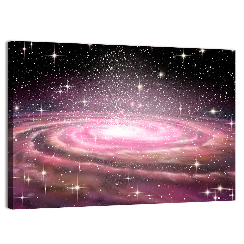 Spiral Galaxy in Deep Space Wall Art, canvas print, landscape