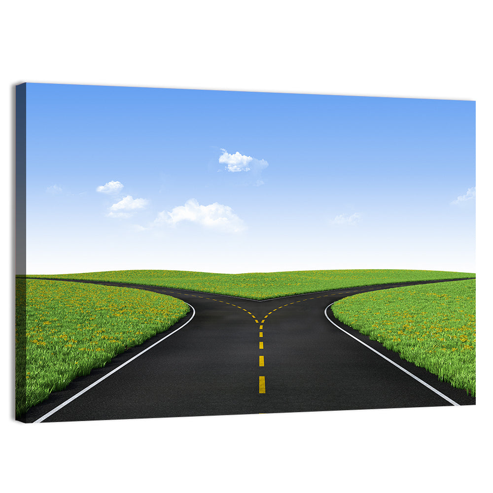 Forked Road Wall Art, canvas print, landscape