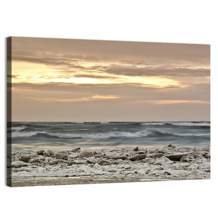 Lake Michigan Sunrise Wall Art as a canvas print