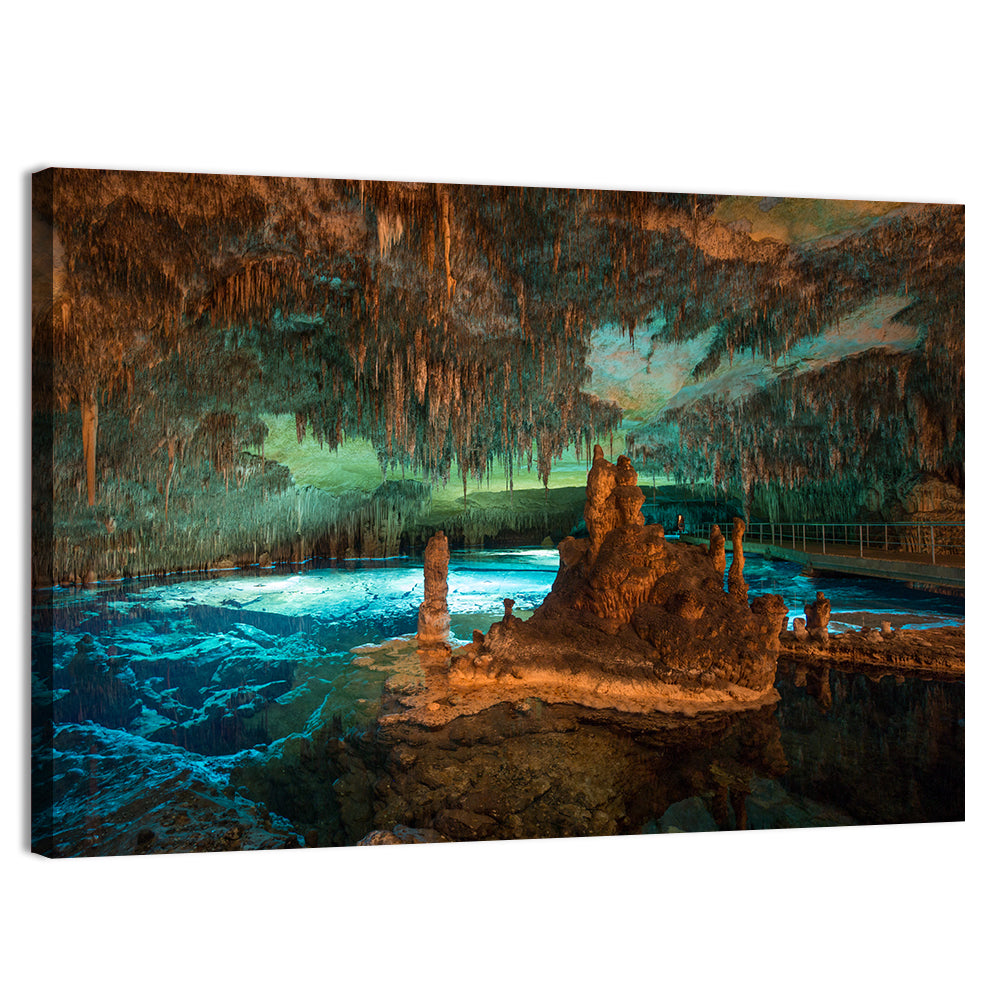 Dragon Caves Blue Lake, Majorca Wall Art, canvas print, landscape