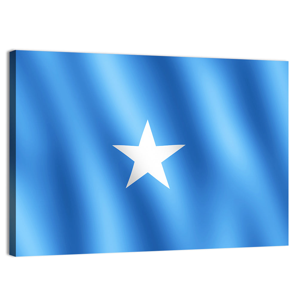 Somalia Flag with Five-pointed Star Wall Art, canvas print, landscape