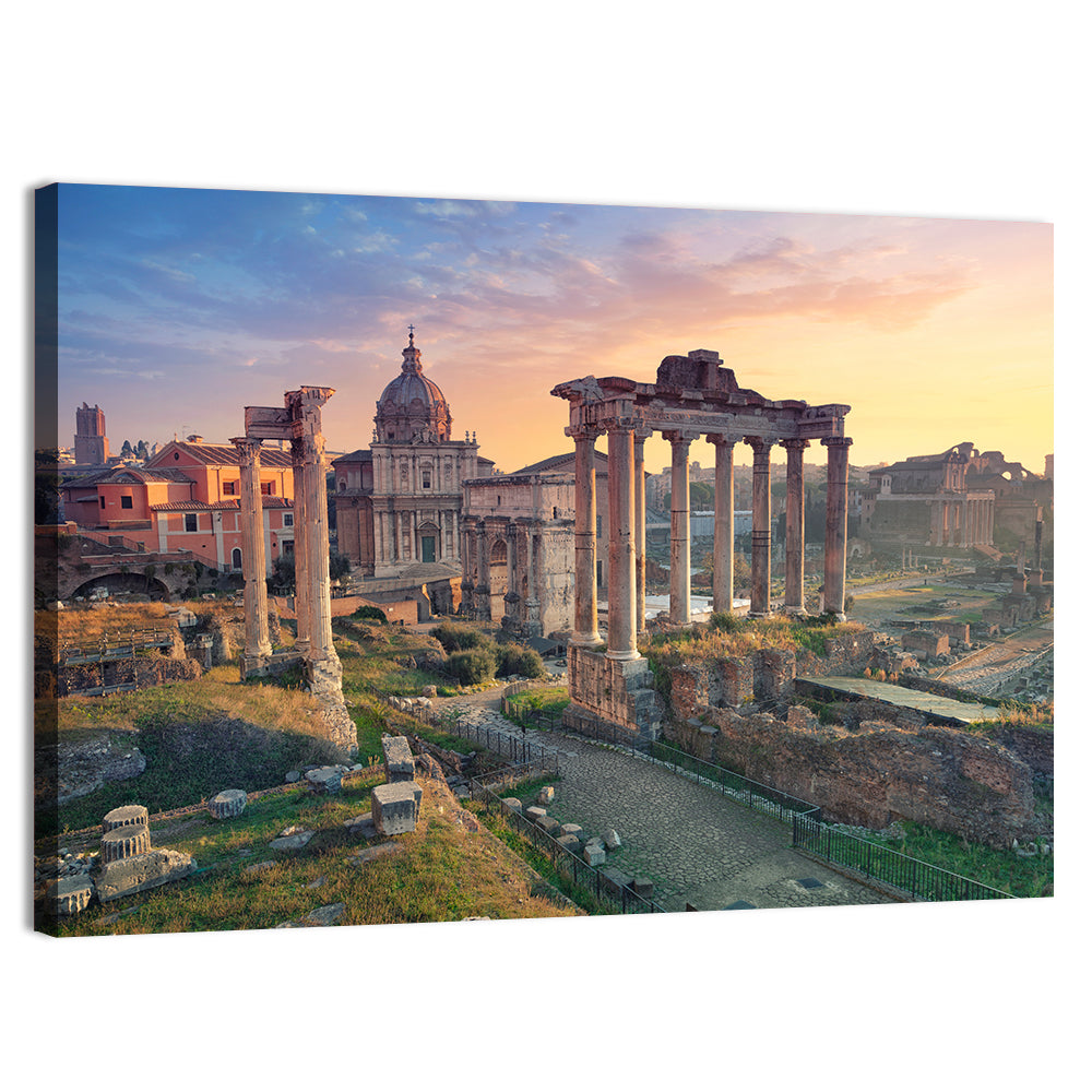 Roman Forum at Sunset Wall Art, canvas print, landscape