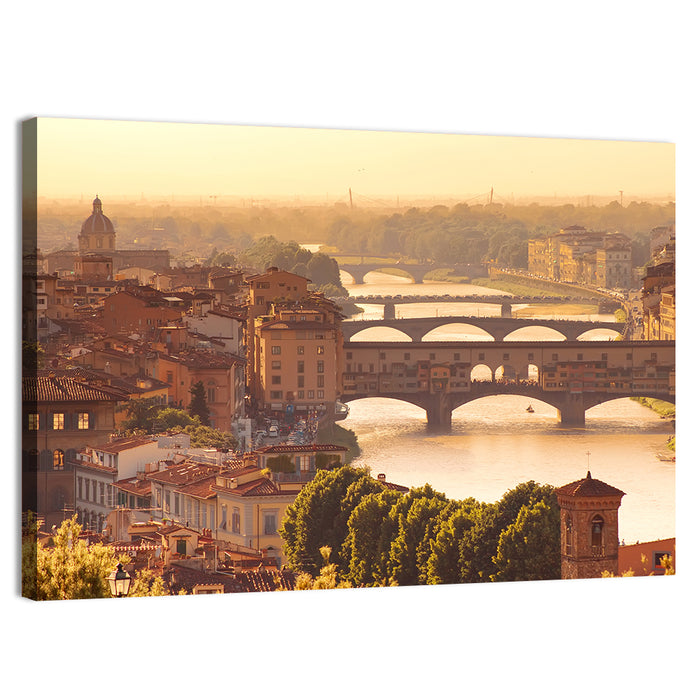 Ponte Vecchio at Golden Hour Wall Art as a canvas print