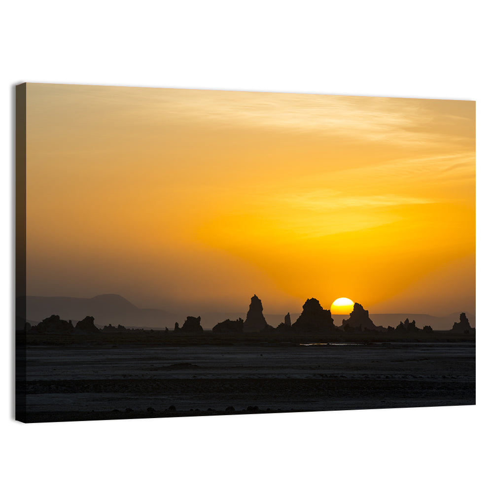 Sunset Over Lac Abbe Wall Art, canvas print, landscape