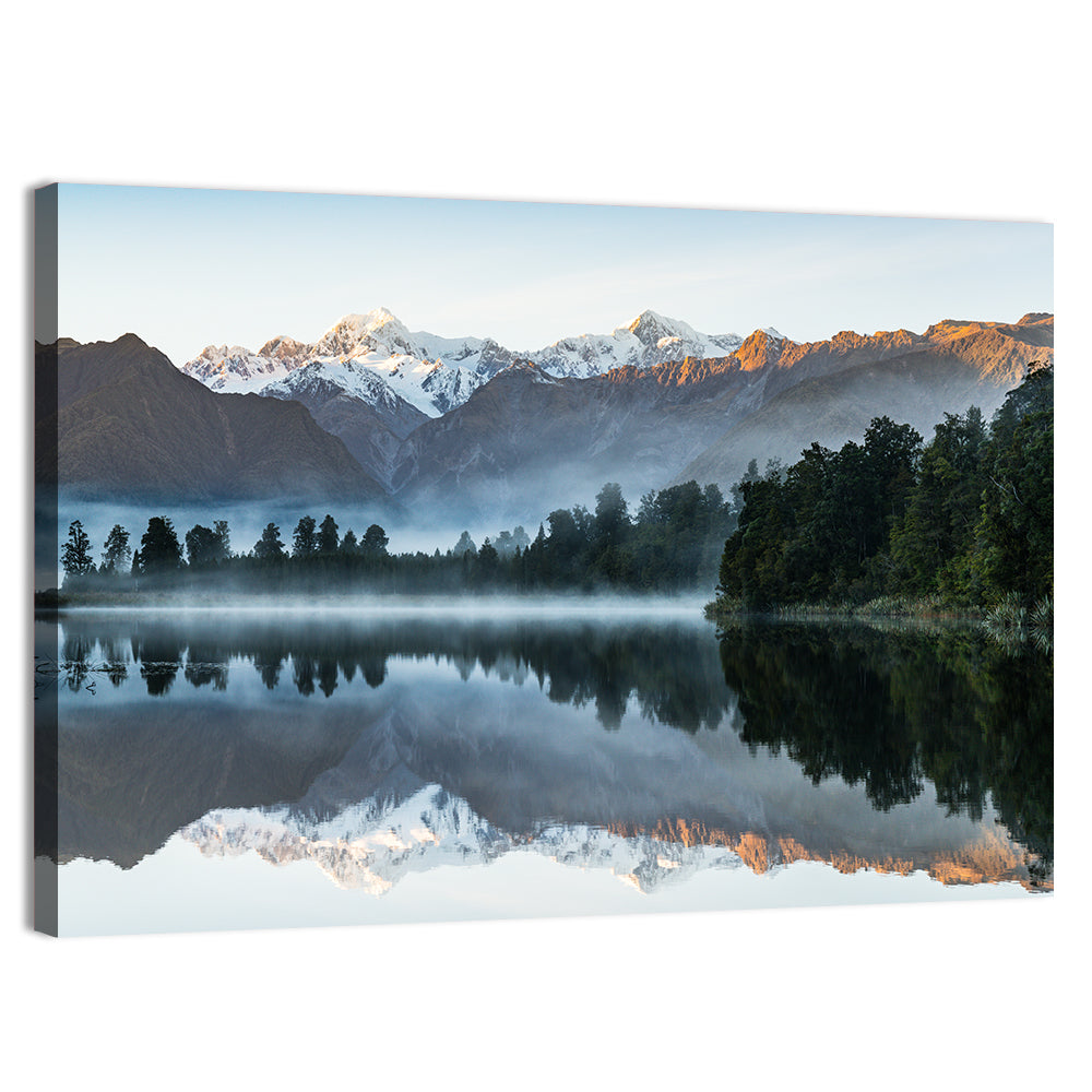 Early Morning Lake Reflection Wall Art, canvas print, landscape