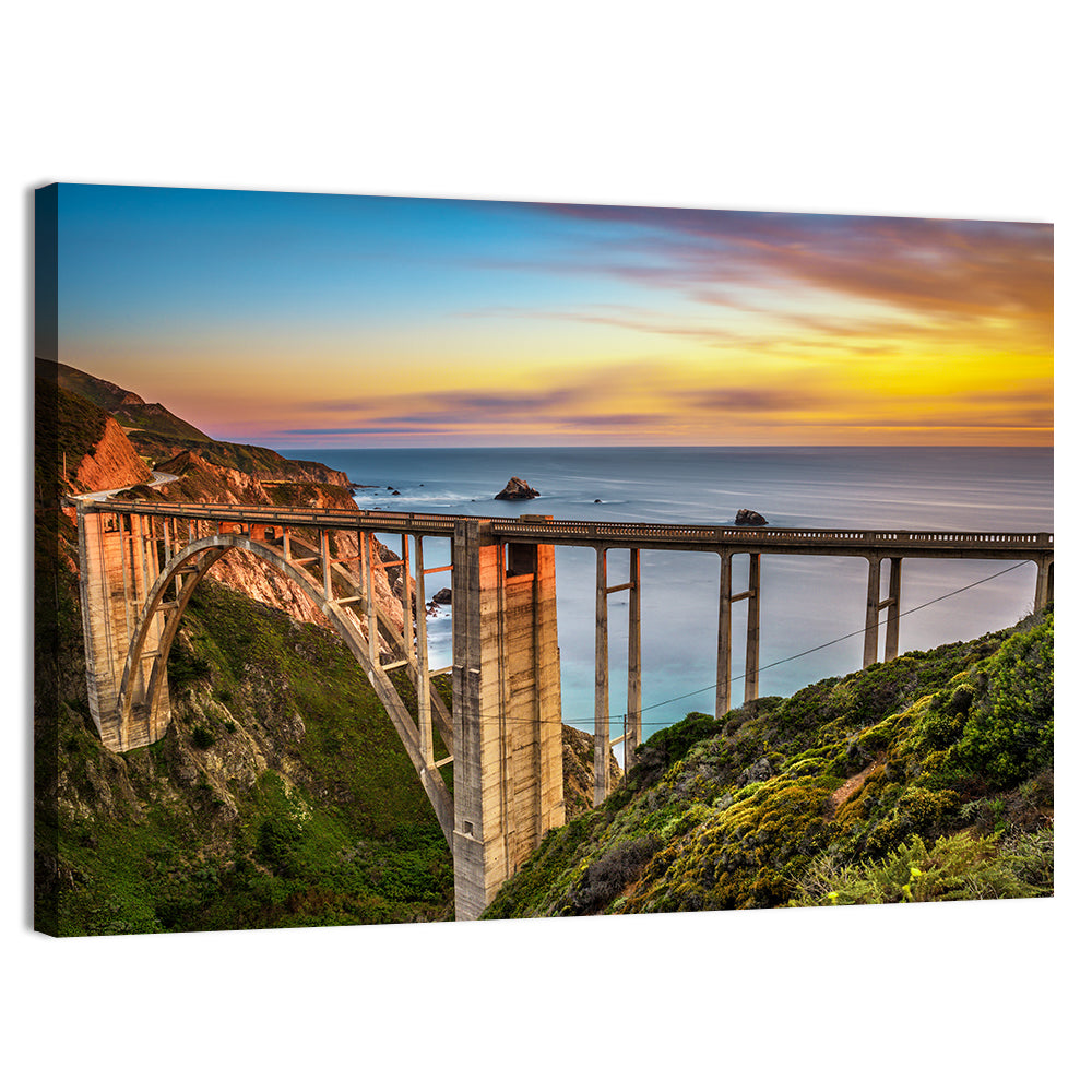 Bixby Creek Bridge at Sunset Wall Art, canvas print, landscape