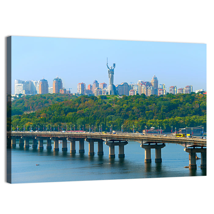 Paton Bridge with Motherland Monument Wall Art as a canvas print