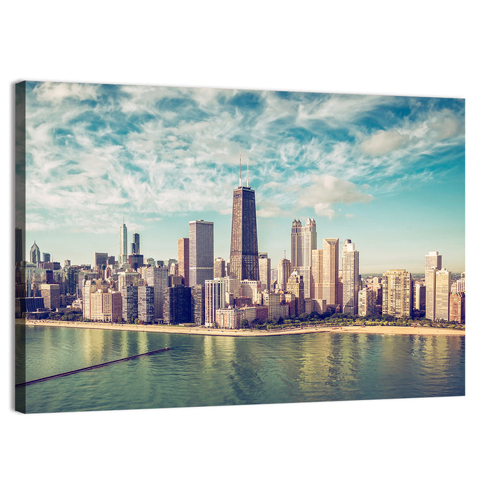 Chicago Skyline Wall Art as a canvas print