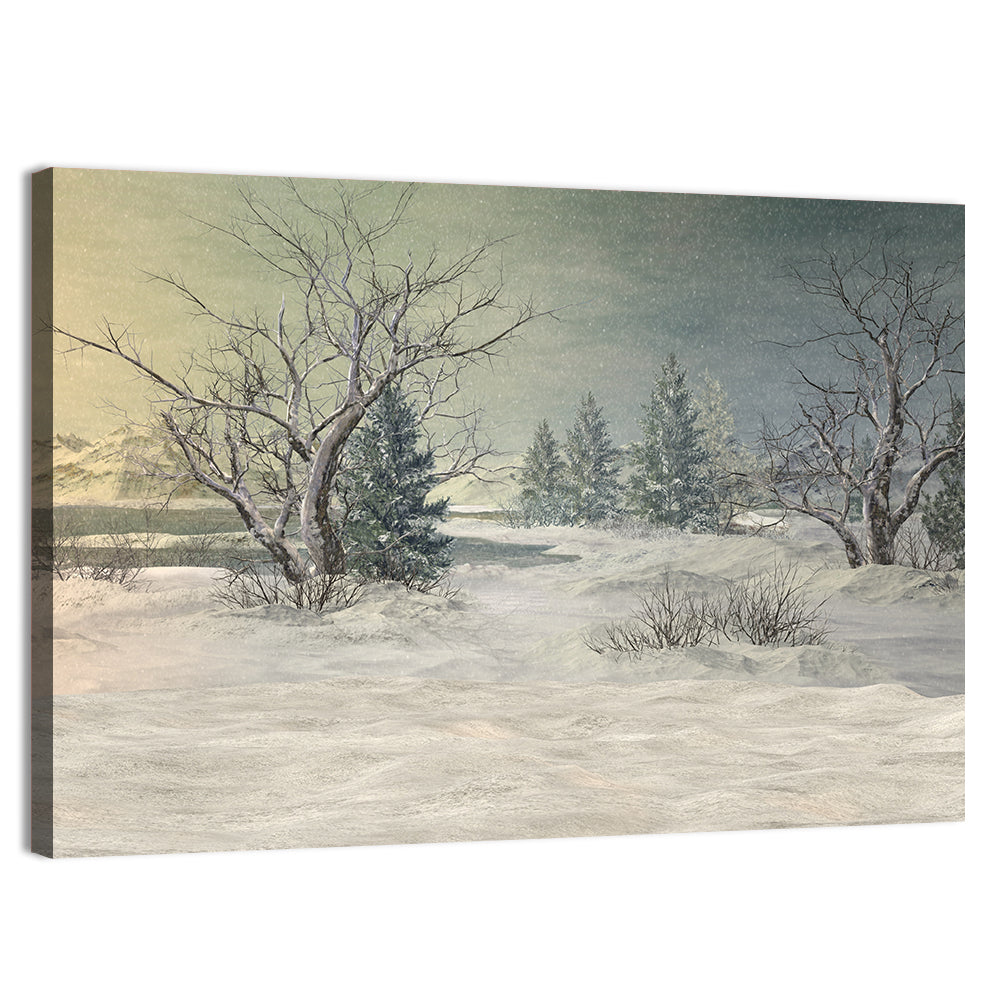 Winter Tundra Landscape Wall Art, canvas print, landscape