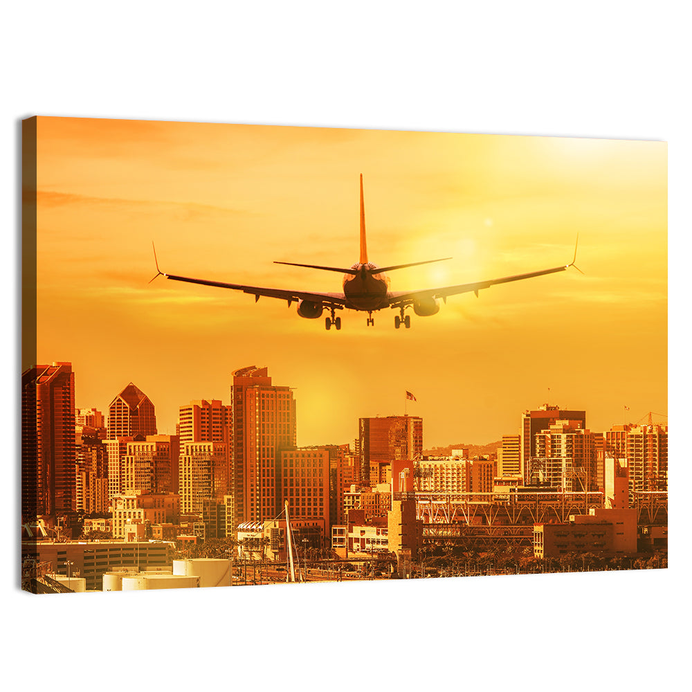San Diego Sunset Skyline Wall Art, canvas print, landscape