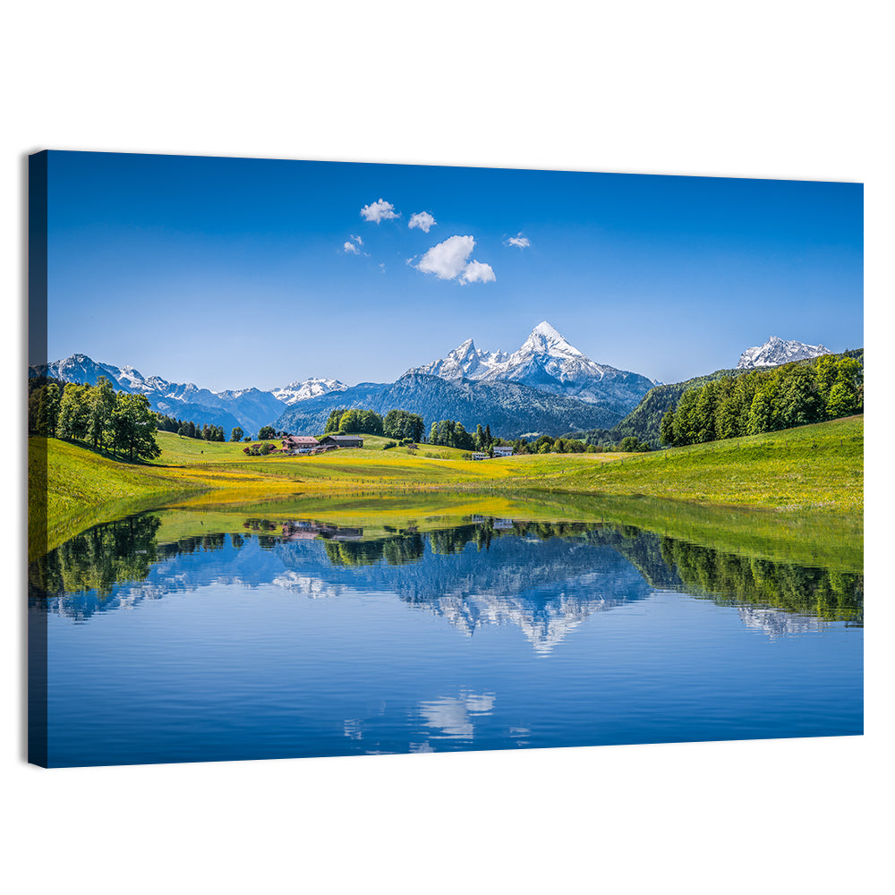 Watzmann Summer Reflection Wall Art, canvas print, landscape