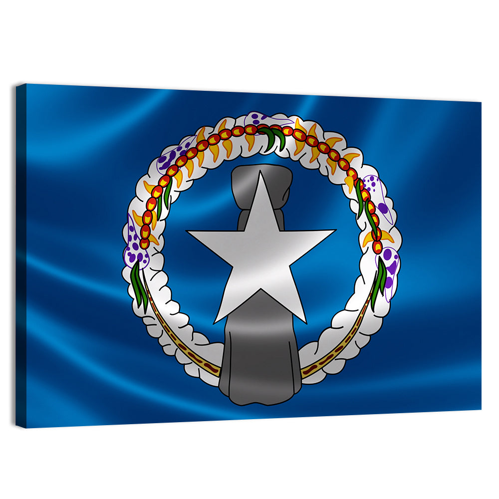 Northern Mariana Islands Flag Wall Art, canvas print, landscape
