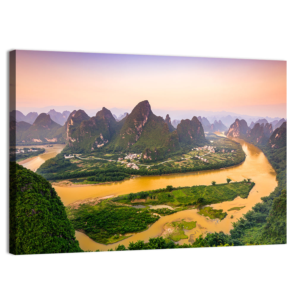 Xingping Karst Mountains Wall Art, canvas print, landscape