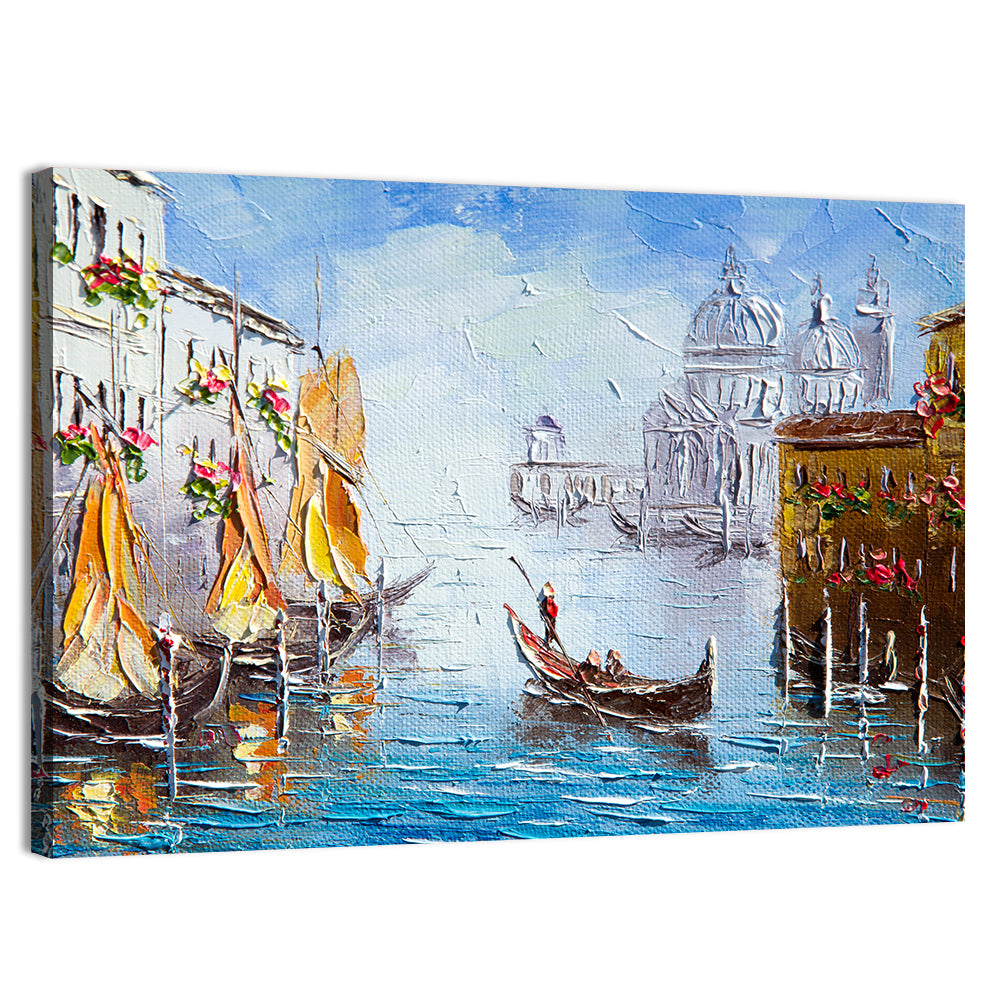 Venetian Canal Watercolor Wall Art, canvas print, landscape