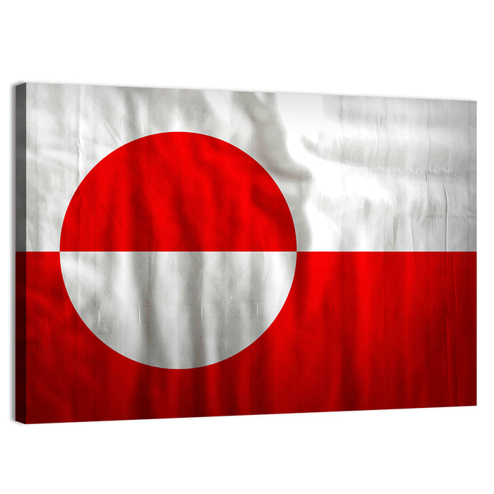 Greenland Flag Wall Art as a canvas print