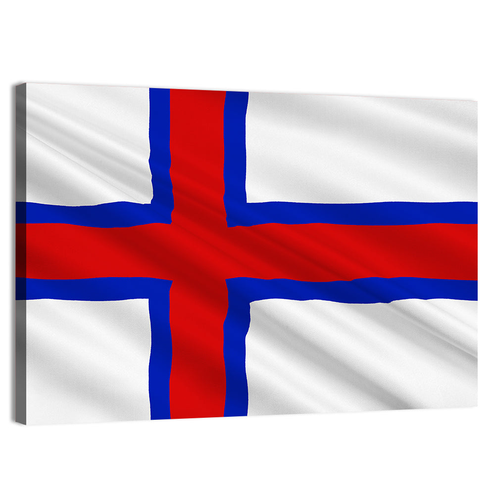 Faroe Islands Flag Wall Art, canvas print, landscape